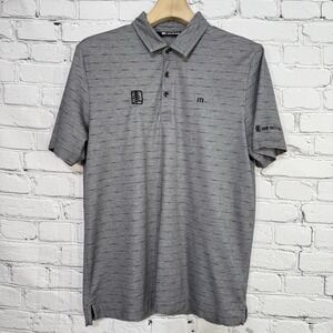 Travis‎ Mathew Men Golf Polo Size L UFP Industries Heather Gray Soft Preppy
